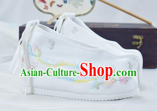 China National Embroidered Shoes White Cloth Shoes Traditional Princess Shoes Women Hanfu Shoes