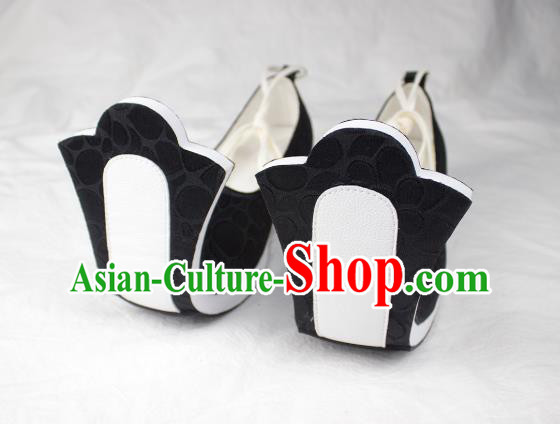 China Handmade Black Brocade Shoes Traditional Tang Dynasty Shoes Classical Hanfu Shoes