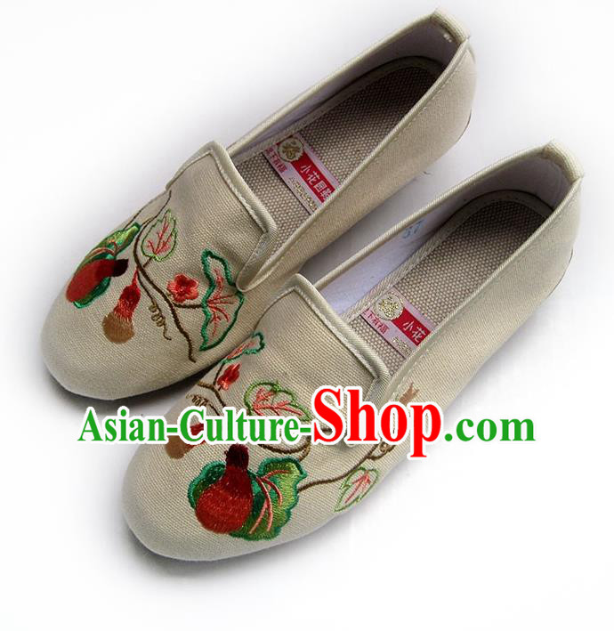 China Women Shoes Traditional Shoes National Beige Flax Shoes