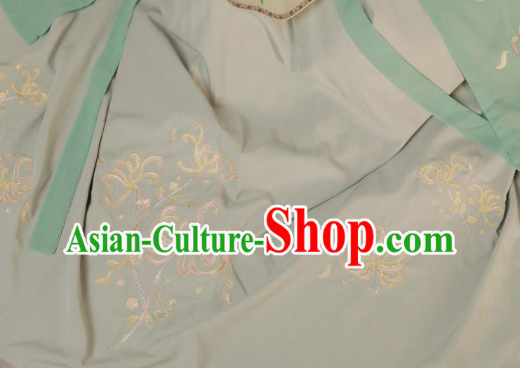 China Traditional Ming Dynasty Noble Lady Historical Clothing Ancient Young Beauty Green Hanfu Dress Costumes