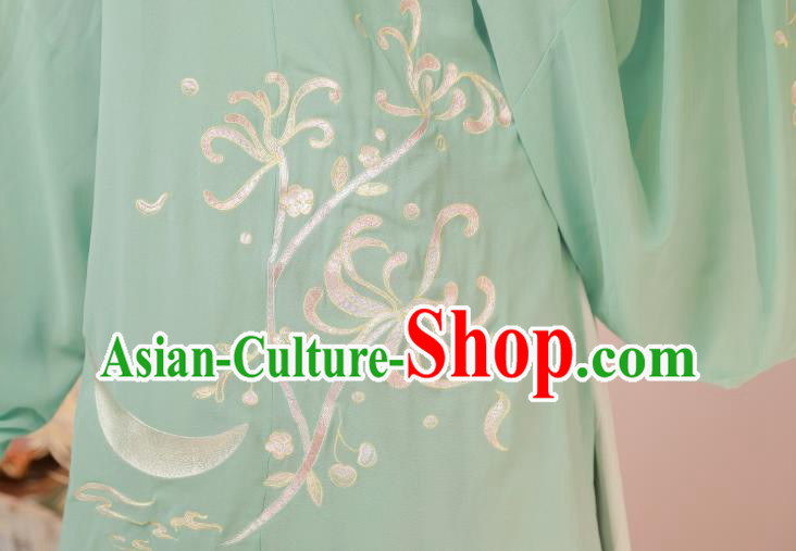 China Traditional Ming Dynasty Noble Lady Historical Clothing Ancient Young Beauty Green Hanfu Dress Costumes