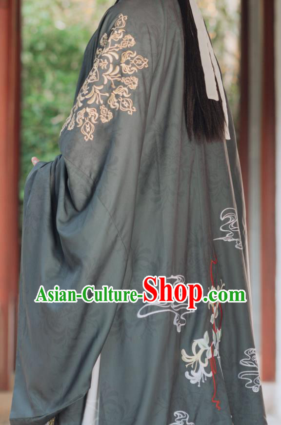 China Ancient Scholar Embroidered Costumes Traditional Ming Dynasty Noble Childe Clothing for Men