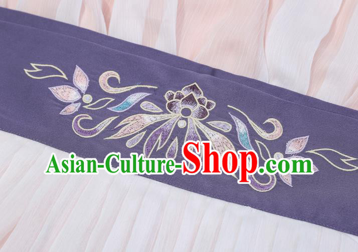 China Ancient Tang Dynasty Court Woman Hanfu Clothing Traditional Embroidered Garment Complete Set