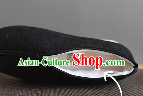 China Traditional Black Cloth Shoes National Cotton Padded Shoes Elderly Women Shoes