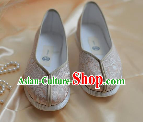 China National Shoes Traditional Hanfu Champagne Brocade Shoes Kung Fu Shoes for Women