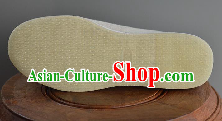 China Handmade Beige Cloth Shoes Ancient Swordsman Short Boots