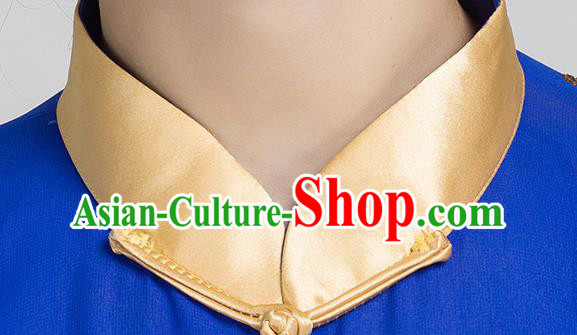 China Martial Arts Competition Clothing Tai Chi Kung Fu Royalblue Three Pieces Uniforms