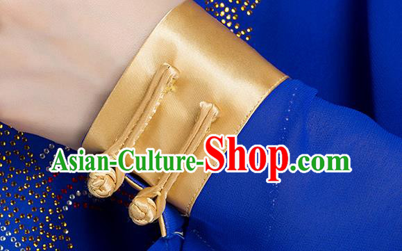 China Martial Arts Competition Clothing Tai Chi Kung Fu Royalblue Three Pieces Uniforms