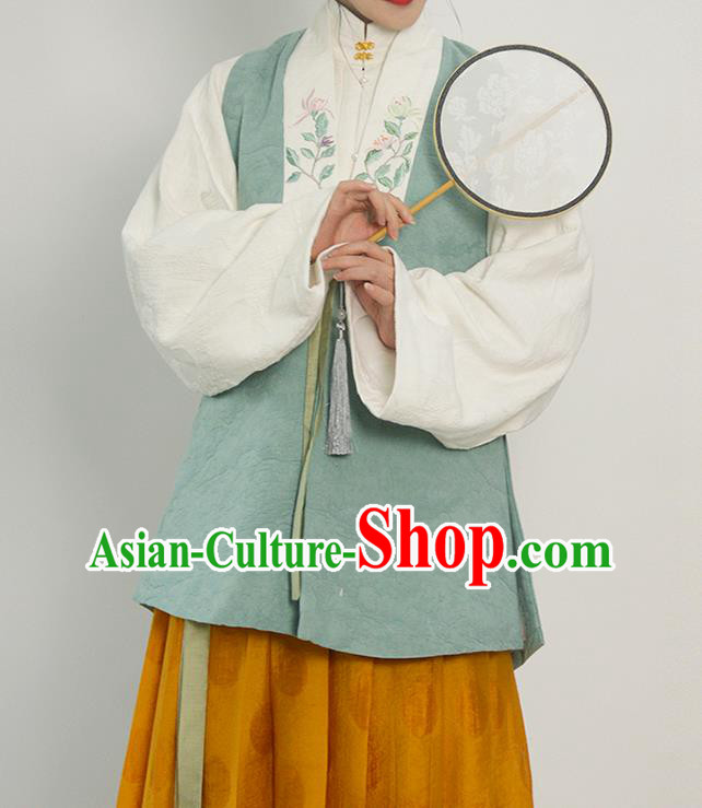 China Ancient Patrician Beauty Hanfu Costumes Traditional Ming Dynasty Historical Clothing