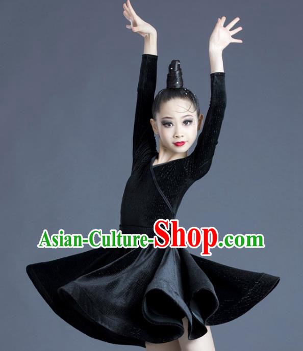 Children Latin Dance Dress Professional Dance Costume Top Modern Dance Clothing