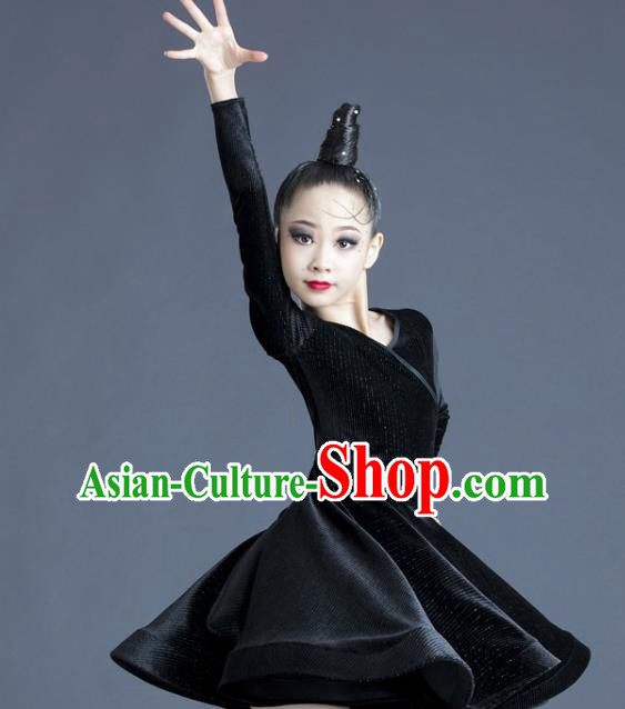 Children Latin Dance Dress Professional Dance Costume Top Modern Dance Clothing
