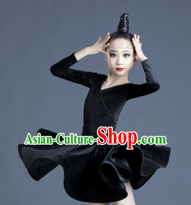 Children Latin Dance Dress Professional Dance Costume Top Modern Dance Clothing