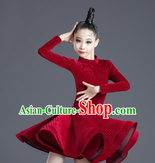 Professional Children Latin Dance Dress Modern Dance Competition Costume Ballroom Dance Clothing