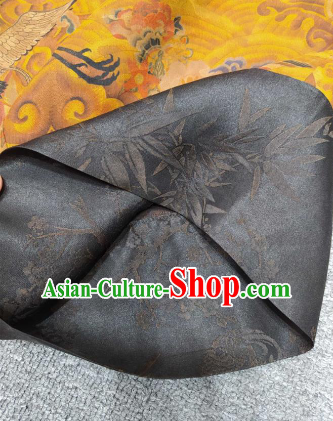 Chinese Classical Ginger Silk Qipao Dress Traditional Printing Wave Cranes Cheongsam National Women Clothing