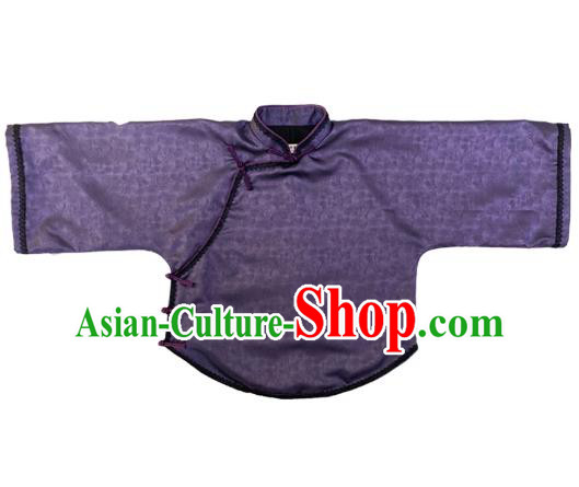 China Classical Deep Purple Cheongsam Shirt Tang Suit Upper Outer Garment