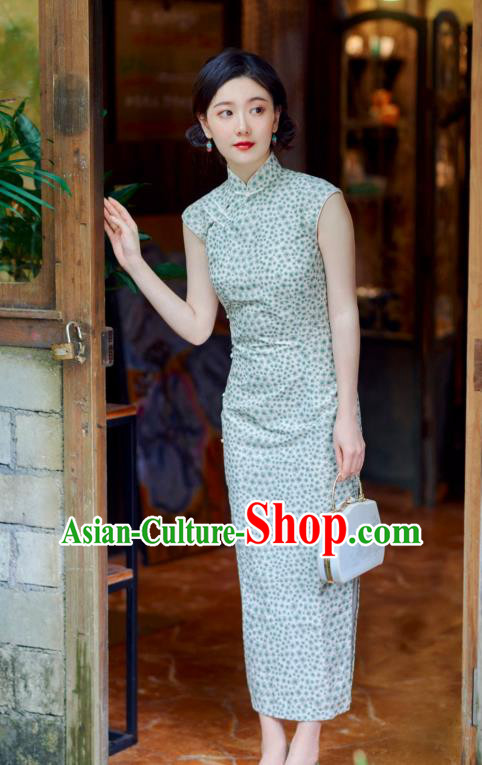 Republic of China Classical Cheongsam Young Lady Clothing National Slim Qipao Dress