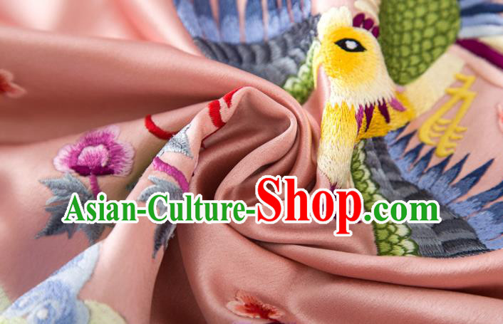 Chinese Embroidered Phoenix Pink Silk Vest National Women Clothing Tang Suit Waistcoat