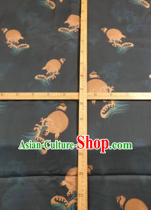 China Cheongsam Fabric Classical Wave Moon Pattern Black Silk Traditional Gambiered Guangdong Gauze