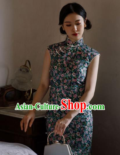 Republic of China Young Lady Qipao Dress Traditional National Women Clothing Classical Cheongsam