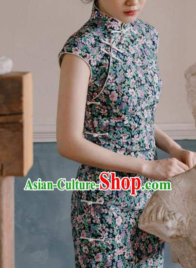 Republic of China Young Lady Qipao Dress Traditional National Women Clothing Classical Cheongsam