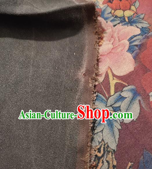 China Traditional Silk Fabric Classical Camellia Pattern Red Satin Cloth Cheongsam Gambiered Guangdong Gauze