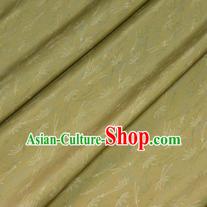 Traditional Japanese Kimono Yellow Pure Silk Fabric Asian Japan Classical Brocade Tapestry