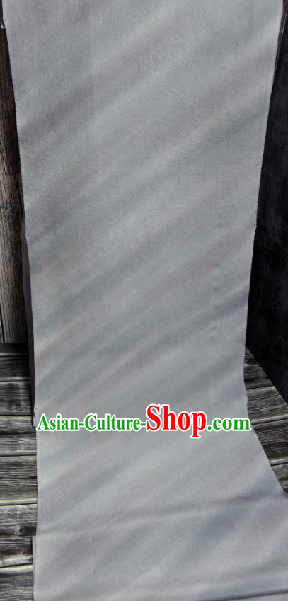 Traditional Asian Japan Classical Wafuku Grey Cloth Material Japanese Kimono Pure Silk Fabric