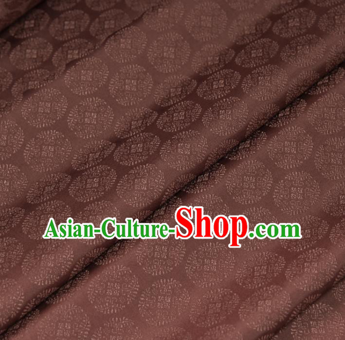 Asian Japan Kimono Brocade Tapestry Traditional Qipao Dress Brownish Red Silk Fabric