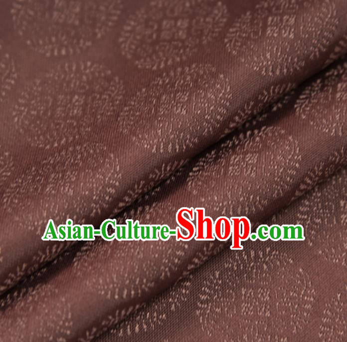 Asian Japan Kimono Brocade Tapestry Traditional Qipao Dress Brownish Red Silk Fabric