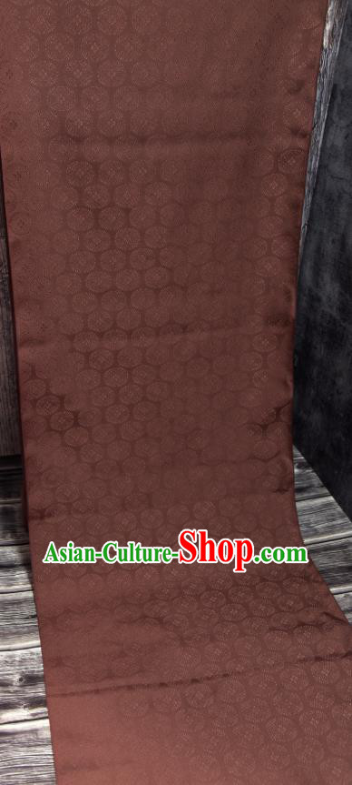 Asian Japan Kimono Brocade Tapestry Traditional Qipao Dress Brownish Red Silk Fabric