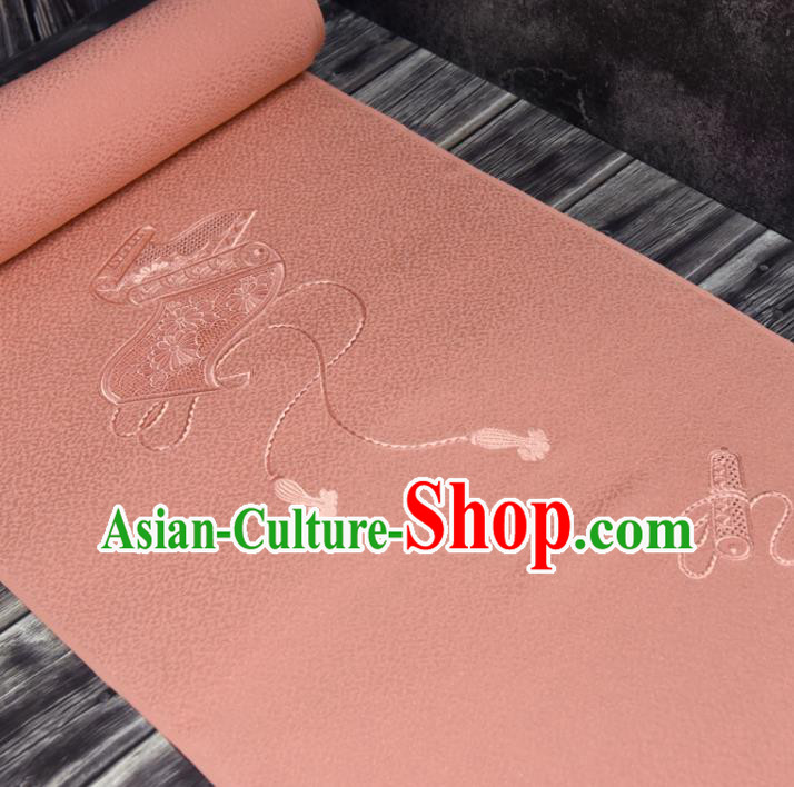 Traditional Japanese Pink Silk Fabric Asian Japan Kimono Classical Embroidered Pattern Brocade Material