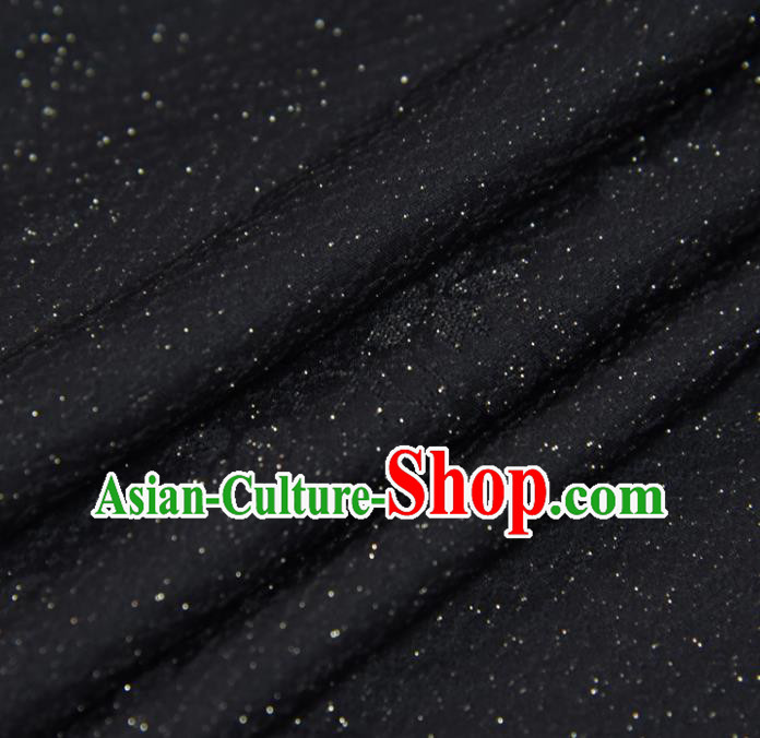 Asian Japan Kimono Brocade Tapestry Traditional Qipao Dress Black Silk Fabric
