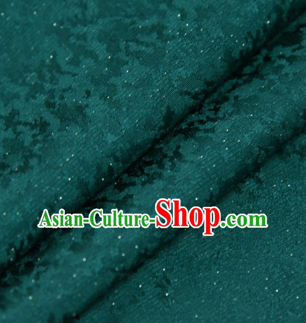 Asian Japan Yukata Kimono Brocade Tapestry Traditional Qipao Dress Deep Green Silk Fabric