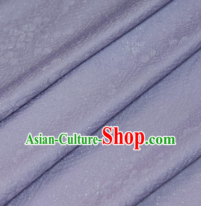 Asian Japan Sakura Pattern Kimono Brocade Tapestry Traditional Qipao Dress Violet Silk Fabric