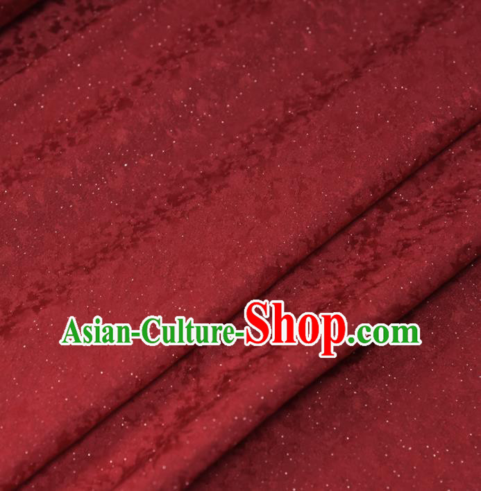 Asian Traditional Qipao Dress Red Silk Fabric Japan Classical Pattern Kimono Brocade Tapestry