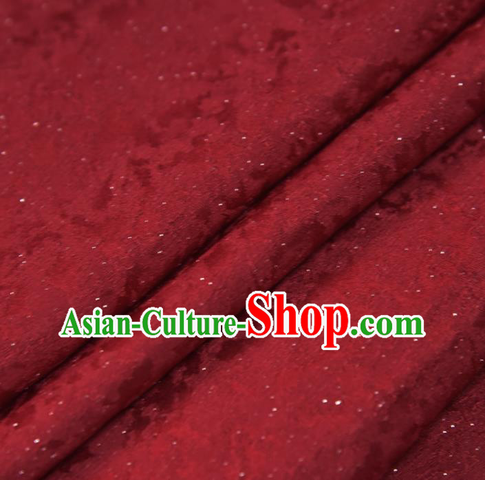 Asian Traditional Qipao Dress Red Silk Fabric Japan Classical Pattern Kimono Brocade Tapestry