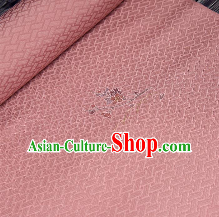 Traditional Japanese Chrysanthemum Pattern Pure Silk Fabric Asian Japan Kimono Pink Brocade Material