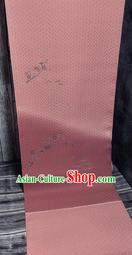 Traditional Japanese Chrysanthemum Pattern Pure Silk Fabric Asian Japan Kimono Pink Brocade Material