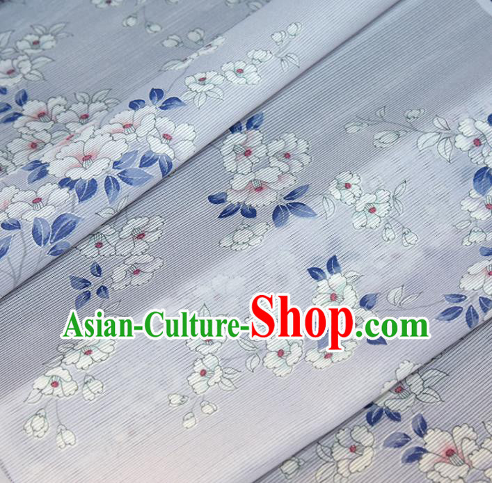 Asian Japan Classical Brocade Tapestry Traditional Qipao Dress Flowers Pattern Lilac Silk Fabric