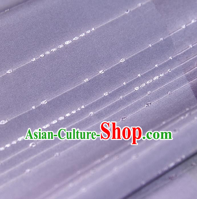 Asian Japan Classical Kimono Brocade Tapestry Traditional Qipao Dress Lilac Silk Fabric
