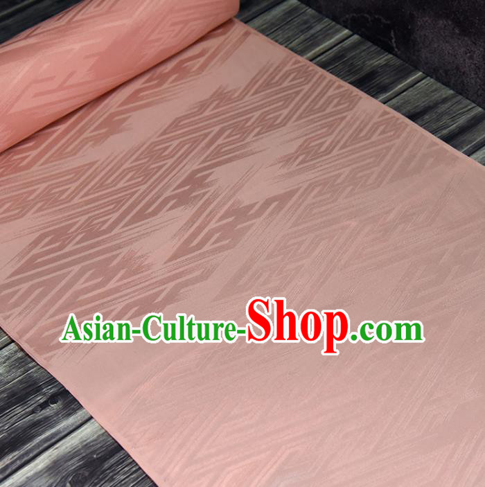 Asian Japan Classical Brocade Tapestry Traditional Tang Suit Pink Silk Fabric