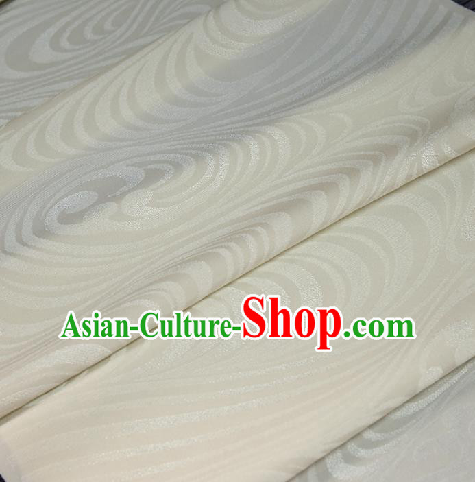 Asian Japan Kimono Beige Brocade Tapestry Traditional Hanfu Dress Classical Pattern Silk Fabric
