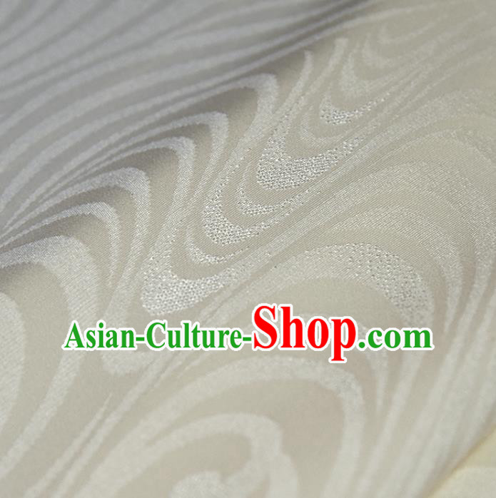 Asian Japan Kimono Beige Brocade Tapestry Traditional Hanfu Dress Classical Pattern Silk Fabric