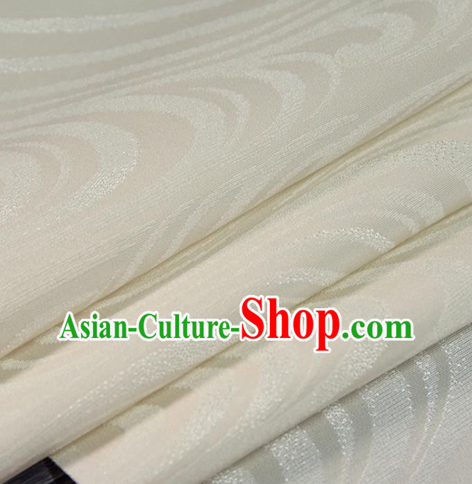 Asian Japan Kimono Beige Brocade Tapestry Traditional Hanfu Dress Classical Pattern Silk Fabric