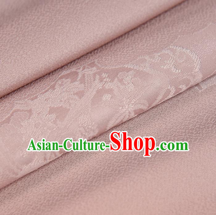 Asian Japan Kimono Brocade Tapestry Traditional Hanfu Dress Classical Light Pink Silk Fabric