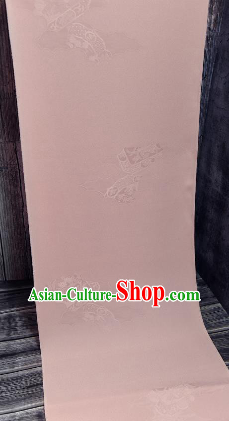 Asian Japan Kimono Brocade Tapestry Traditional Hanfu Dress Classical Light Pink Silk Fabric