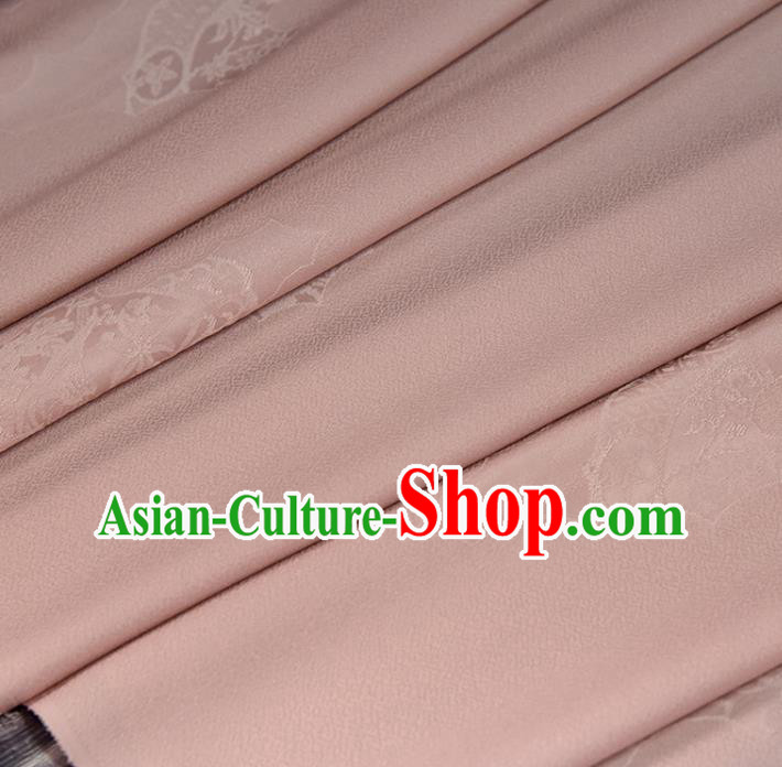 Asian Japan Kimono Brocade Tapestry Traditional Hanfu Dress Classical Light Pink Silk Fabric