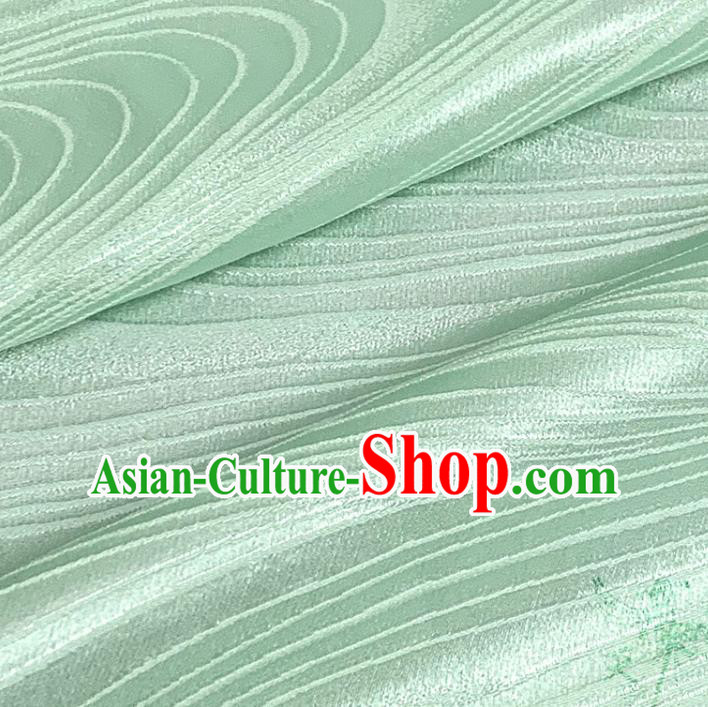 Traditional Japanese Kimono Pure Silk Fabric Asian Japan Flow Water Pattern Green Brocade Material