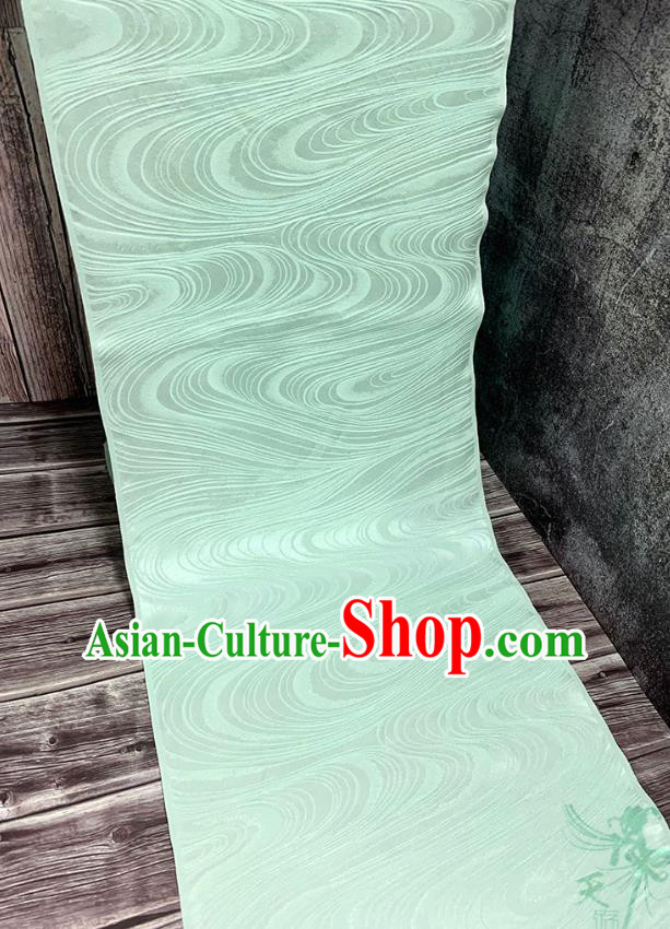 Traditional Japanese Kimono Pure Silk Fabric Asian Japan Flow Water Pattern Green Brocade Material