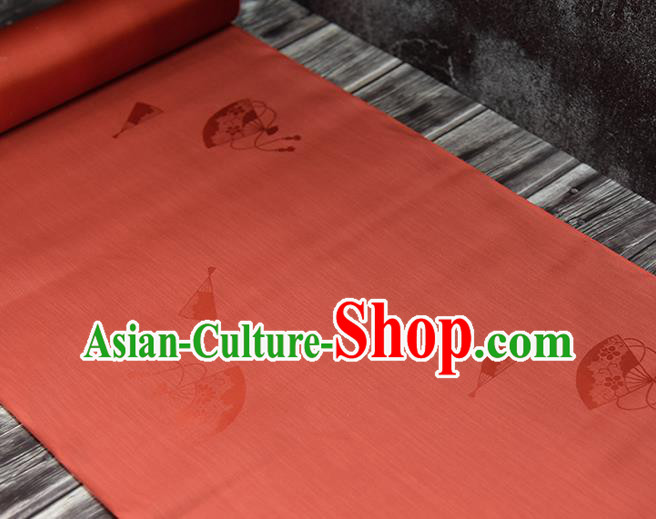 Traditional Japanese Kimono Nishijin Pure Silk Fabric Asian Japan Jacinth Brocade Material